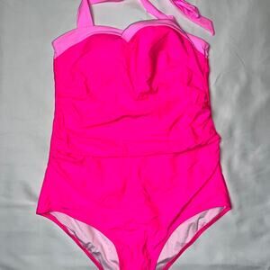 Hot pink one piece swimsuit
